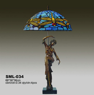 Vitrážová stolní lampa ve stylu Tiffany SML034